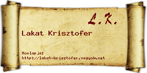 Lakat Krisztofer névjegykártya